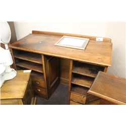 VERY TALL/LARGE DESK WITH SLANTED FRONT -