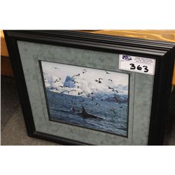 SET OF 3 BLACK FRAMED WATER THEMED ARTWORK