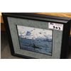 Image 1 : SET OF 3 BLACK FRAMED WATER THEMED ARTWORK