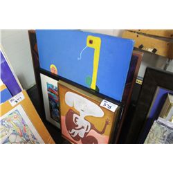 COLLECTION OF 4 FRAMED/ABSTACT PRINTS -