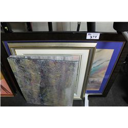 COLLECTION OF 4 FRAMED ABSTRACT/SIGNED
