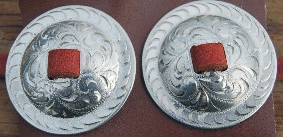 2 inch silver slotted conchos