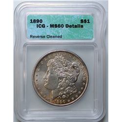 1890 MORGAN DOLLAR ICG MS-60