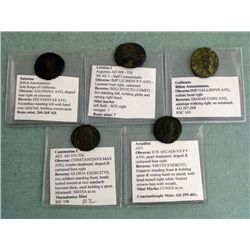 5 Ancient Roman Coins Salonina Gallienus  Arcadius