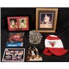 Image 1 : Chicago Bulls Lot- Framed and Signed Photos Hat Frisbee