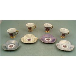 Antique Luster Fancy Rococo Style Small Tea Set 4 pc