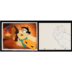 Upset Orignial Cel Production Fred Drawing Flintstones