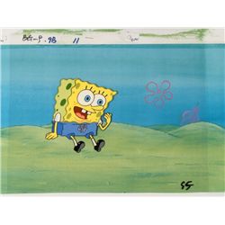 Original SpongeBob Animation Cel & Background Thinking