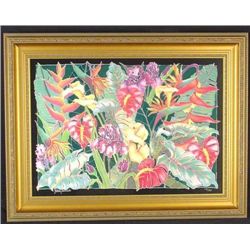 Lush FLORAL Tropical Flowers Framed Art Susan Patricia