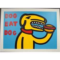 MARCO Pop Art DOG EAT DOG BLUE Print Wild and Wacky