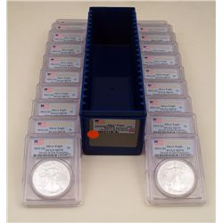 2012-S Silver Eagle Set 20 Coins PCGS MS70 In Box