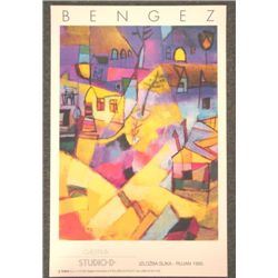 MILJENKO BENGEZ 1995 Art Exhibit Poster Zagreb Croatia