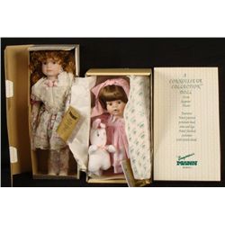 2 Seymour Mann Connoisseur Porcelain Dolls MIB