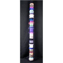 Colorful Art Totem Fabric Wrapped Sculpture