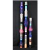 Image 1 : 3 Colorful Art Totem Fabric Wrapped Sculptures