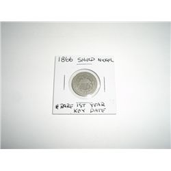 1866 Shield Nickel Nickel RARE KEY DATE 1st YEAR COIN *PLEASE LOOK AT PICTURE TO DETERMINE GRADE*!!