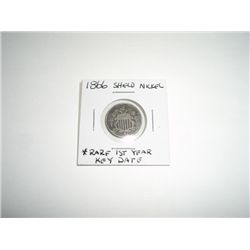 1866 Shield Nickel Nickel RARE KEY DATE 1st YEAR COIN *PLEASE LOOK AT PICTURE TO DETERMINE GRADE*!!