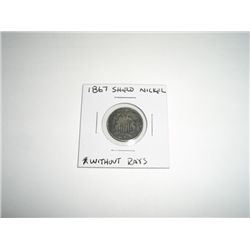 1867 Shield Nickel Nickel WITHOUT RAYS *PLEASE LOOK AT PICTURE TO DETERMINE GRADE*!!