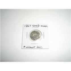 1867 Shield Nickel Nickel WITHOUT RAYS *PLEASE LOOK AT PICTURE TO DETERMINE GRADE*!!