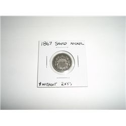 1867 Shield Nickel Nickel WITHOUT RAYS *PLEASE LOOK AT PICTURE TO DETERMINE GRADE*!!