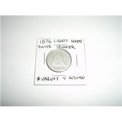 1876 Liberty Seated SILVER Quarter VARIETY 4 RESUMED *PLEASE LOOK AT PICTURE TO DETERMINE GRADE*!!