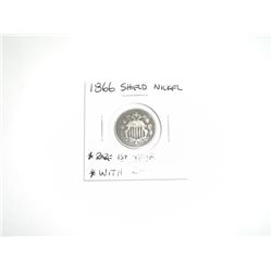 1866 Shield Nickel RARE 1st YEAR WITH RAYS *PLEASE LOOK AT PICTURE TO DETERMINE GRADE - NICE COIN*!!