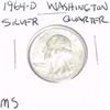 1964-D Washington SILVER Quarter *RARE MS GRADE - NICE COIN*!!