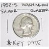 Image 1 : 1952-S Washington Silver Quarter *RARE KEY DATE - PLEASE LOOK AT PICTURE TO DETERMINE GRADE *