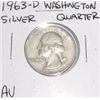 1963-D Washington Silver Quarter *RARE AU GRADE - NICE COIN*!!