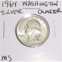 1964 Washington Silver Quarter *RARE MS HIGH GRADE - NICE COIN*!!