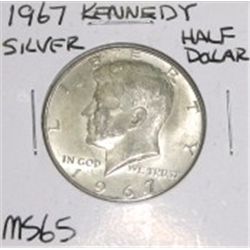 1967 Kennedy Silver Half Dollar *RARE MS-65 HIGH GRADE - NICE COIN*!!