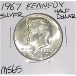 1967 Kennedy Silver Half Dollar *RARE MS-65 HIGH GRADE - NICE COIN*!!