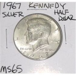 1967 Kennedy Silver Half Dollar *RARE MS-65 HIGH GRADE - NICE COIN*!!