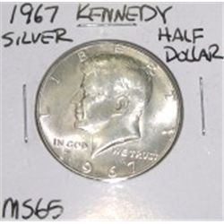 1967 Kennedy Silver Half Dollar *RARE MS-65 HIGH GRADE - NICE COIN*!!