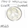Image 1 : 1964-D Washinton SILVER Quarter *RARE MS-65 HIGH GRADE - NICE COIN*!!