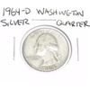 Image 1 : 1964-D Washinton SILVER Quarter *PLEASE LOOK AT PICTURE TO DETERMINE GRADE - NICE COIN*!!