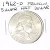 Image 1 : 1962-D Franklin SILVER Half Dollar *PLEASE LOOK AT PICTURE TO DETERMINE GRADE - NICE COIN*!!