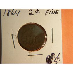 1864 2 CENT COPPER