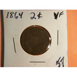 1864 2 CENT COPPER