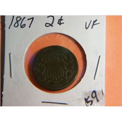1867 2 CENT COPPER