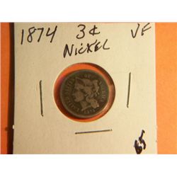 1874 3 CENT NICKEL