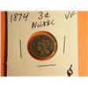 Image 1 : 1874 3 CENT NICKEL