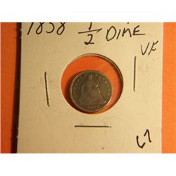 1858 1/2 DIME