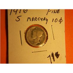 1916 S MERCURY DIME