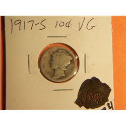 1917 S MERCURY DIME