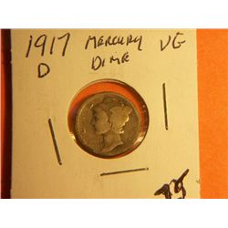 1917 D MERCURY DIME
