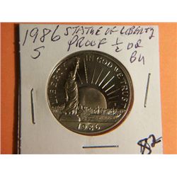 1986 S STATUE OF LIBERTY 1/2 DOLLAR