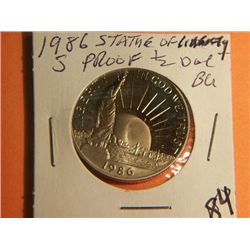 1986 S STATUE OF LIBERTY 1/2 DOLLAR