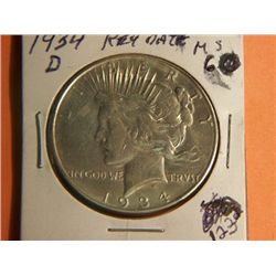 1934 D PEACE DOLLAR