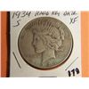 Image 1 : 1934 S PEACE DOLLAR